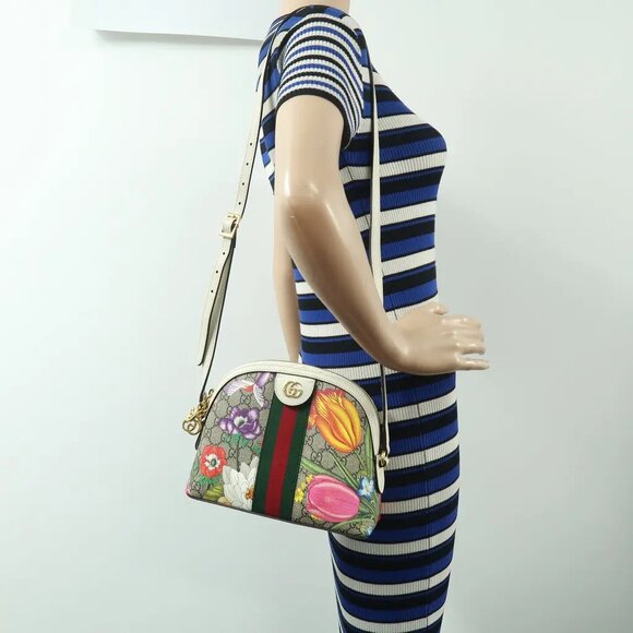 GUCCI Ophidia Dome Brown Flora Canvas Shoulder Bag 1189-022125 - Picture 11 of 11